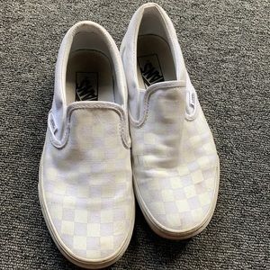 White/off white checkered vans